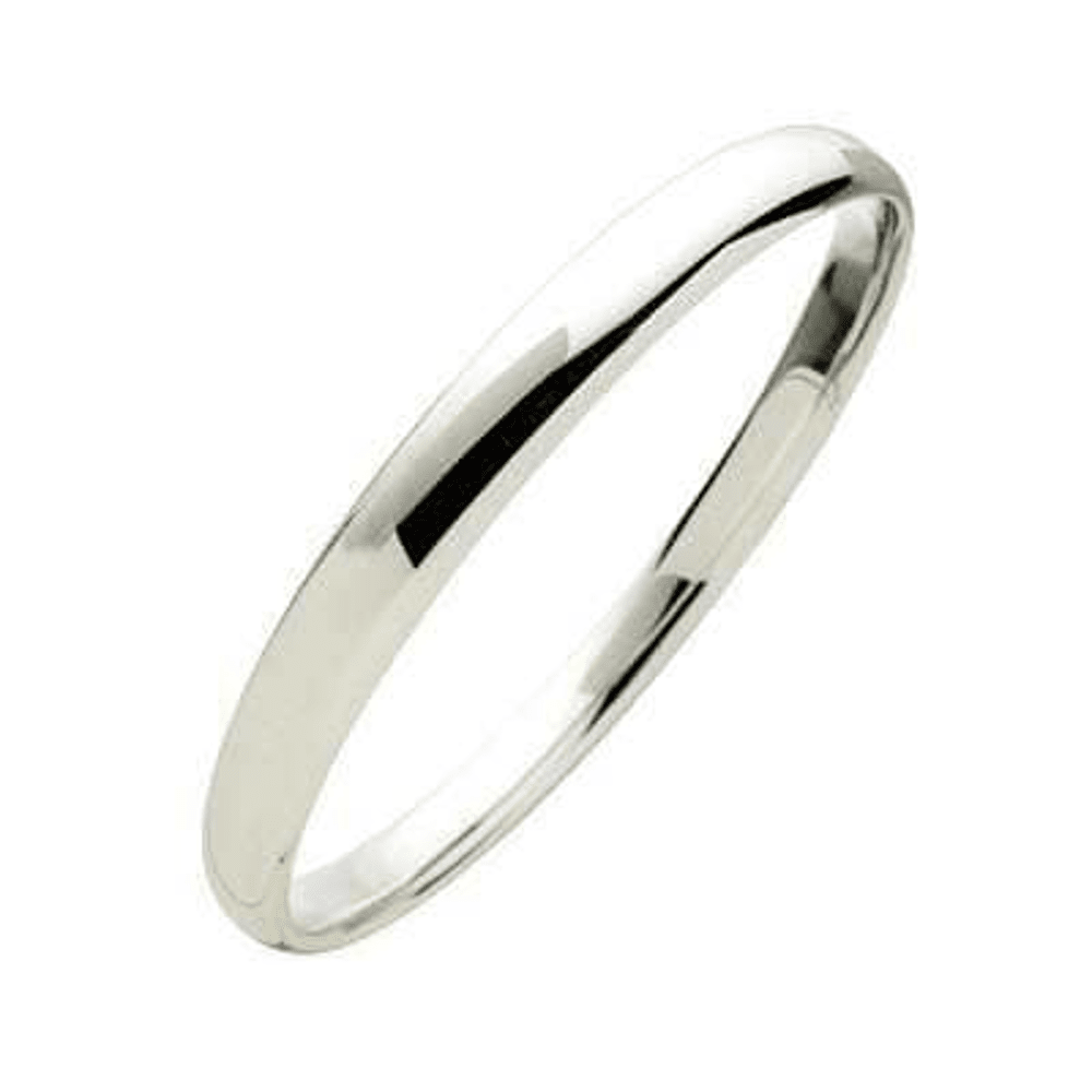 Sterling Silver 7mm x 66mm Solid Half Round Bangle Bangles Bevilles