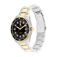 Tommy Hilfiger Th85 Two Tone Stainless Steel Black Dial Men's Watch 1710552 Watches Tommy Hilfiger