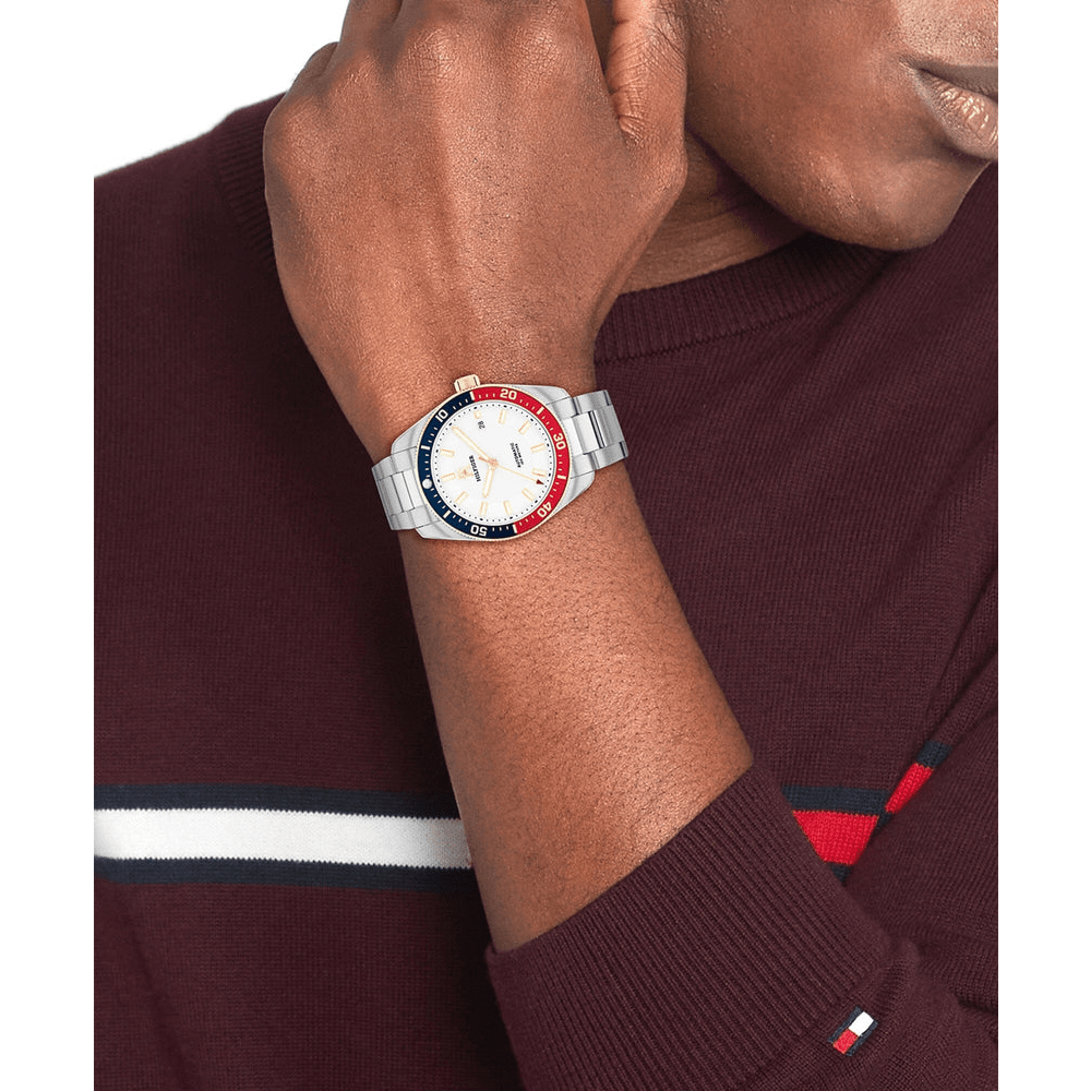 Tommy Hilfiger Th85 Stainless Steel White Dial Men's Watch 1710551 Bevilles Jewellers