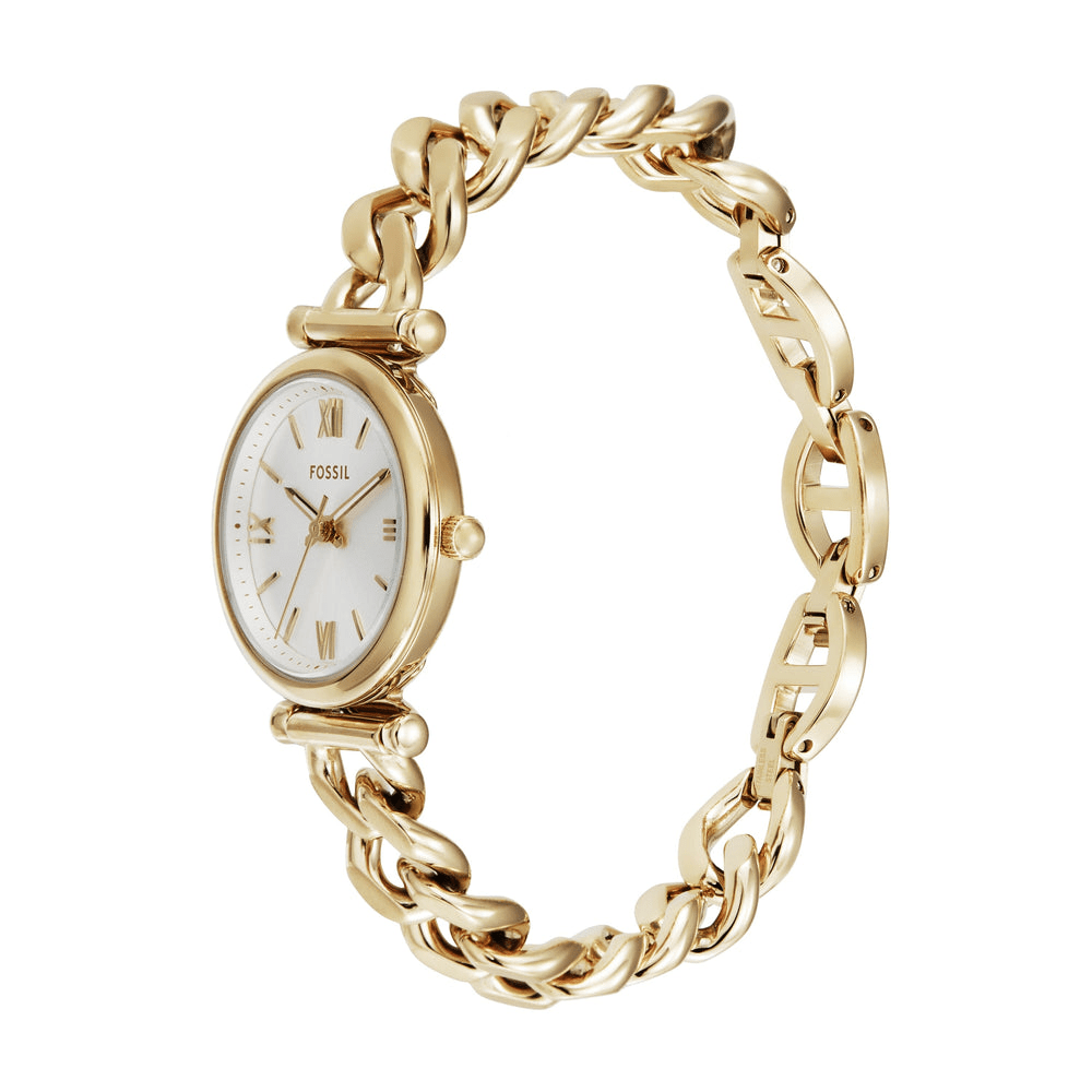 Fossil Carlie Three-Hand Gold-Tone Stainless Steel Watch ES5329 Bevilles Jewellers