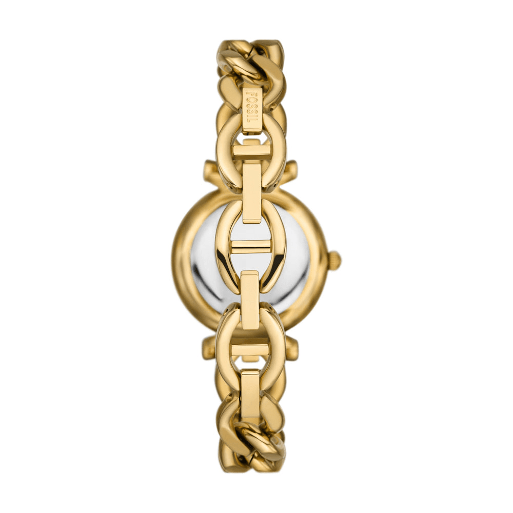 Fossil Carlie Three-Hand Gold-Tone Stainless Steel Watch ES5329 Bevilles Jewellers