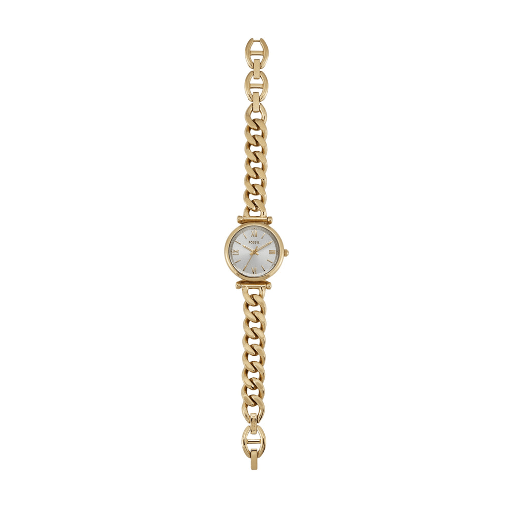 Fossil Carlie Three-Hand Gold-Tone Stainless Steel Watch ES5329 Bevilles Jewellers
