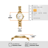 Fossil Carlie Three-Hand Gold-Tone Stainless Steel Watch ES5329 Bevilles Jewellers