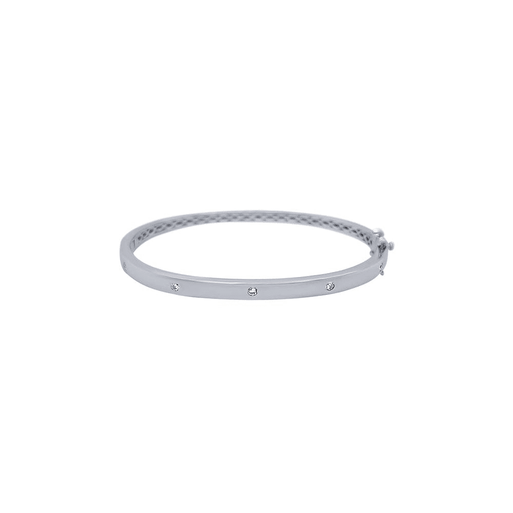 Bangle with Cubic Zirconia in Sterling Silver Bangles Bevilles