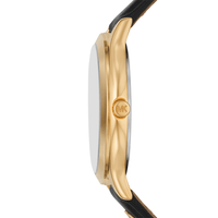 Michael Kors Slim Runway Three-Hand Black Leather Watch MK7482 Watches Michael Kors