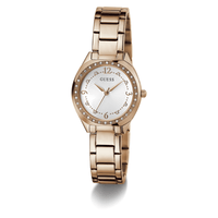 Guess Dress Charlotte Dress Rose Gold-Tone Crystal Bezel Women's Watch GW0767L3 Watches Bevilles Jewellers