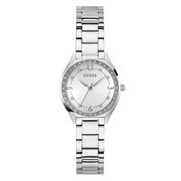 Guess Dress Charlotte Dress Silver-Tone Crystal Bezel Women's Watch GW0767L1 Watches Bevilles Jewellers