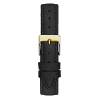 Guess Bejeweled Enchantment Bejeweled Gold-Tone Black Leather Women's Watch GW0764L2 Watches Bevilles Jewellers