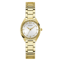 Guess Dress Charlotte Dress Gold-Tone Crystal Bezel Women's Watch GW0767L2 Watches Bevilles Jewellers
