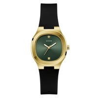 Guess Dress Eve Dress Gold Tone Black Silicone Watch GW0658L1 Watches Bevilles Jewellers