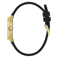 Guess Dress Eve Dress Gold Tone Black Silicone Watch GW0658L1 Watches Bevilles Jewellers