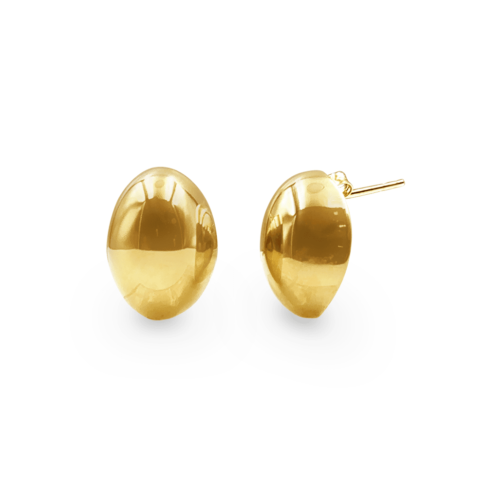 9ct Yellow Gold Silver Filled Organic Dome Stud Earrings Bevilles Jewellers
