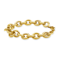 9ct Yellow Gold Silver Infused Large Open Link Bracelet Bevilles Jewellers