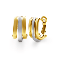 9ct Yellow Gold Silver Infused Two Tone Caged Stud Earrings Earrings Bevilles Jewellers