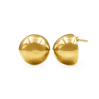 9ct Yellow Gold Silver Infused Round Dome Stud Earrings Earrings Bevilles Jewellers