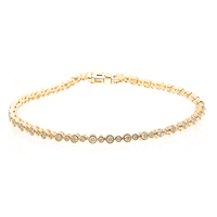 Alternating Bracelet with 1.00ct of Laboratory Grown Diamonds in 9ct Yellow Gold Bevilles Jewellers