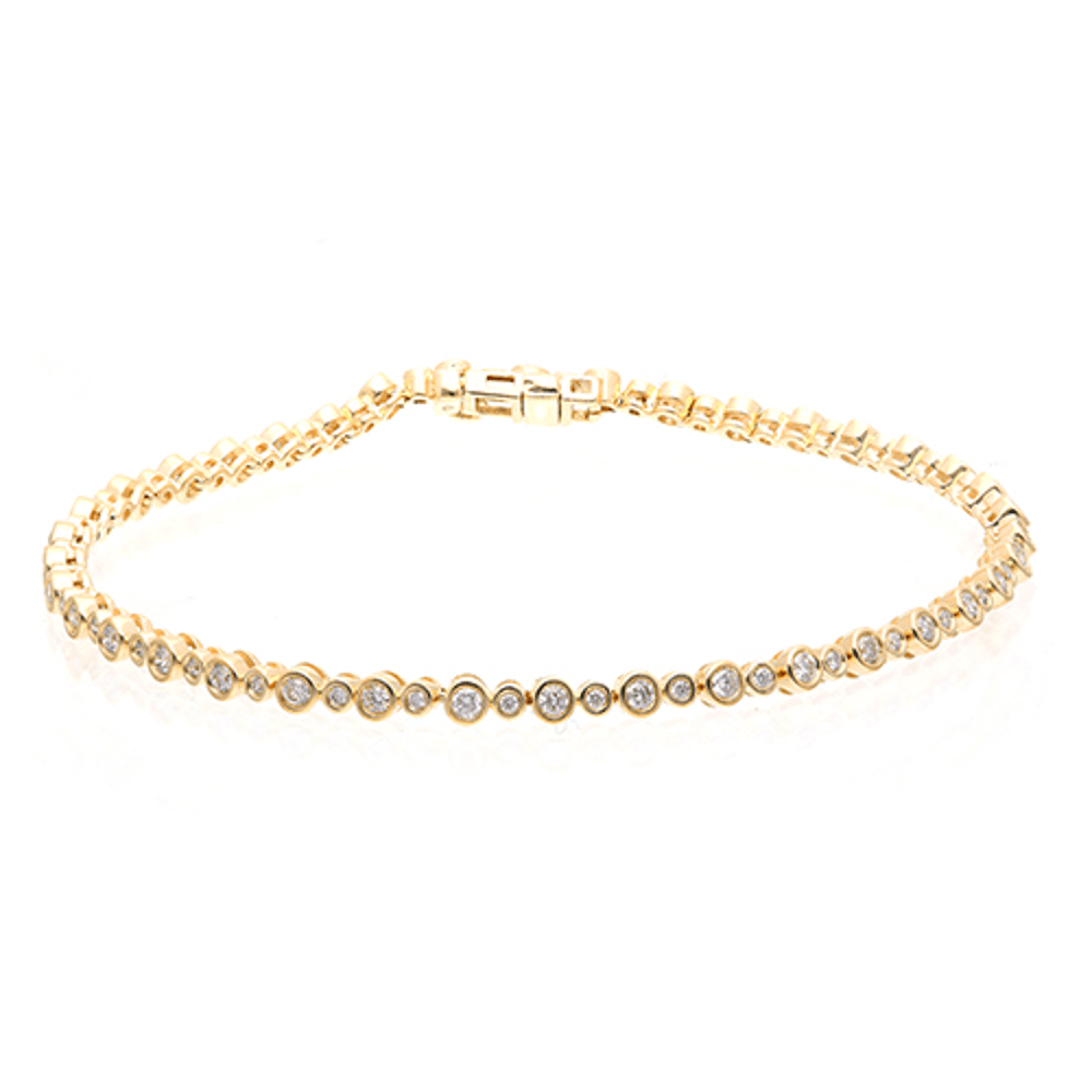 Alternating Bracelet with 1.00ct of Laboratory Grown Diamonds in 9ct Yellow Gold Bevilles Jewellers
