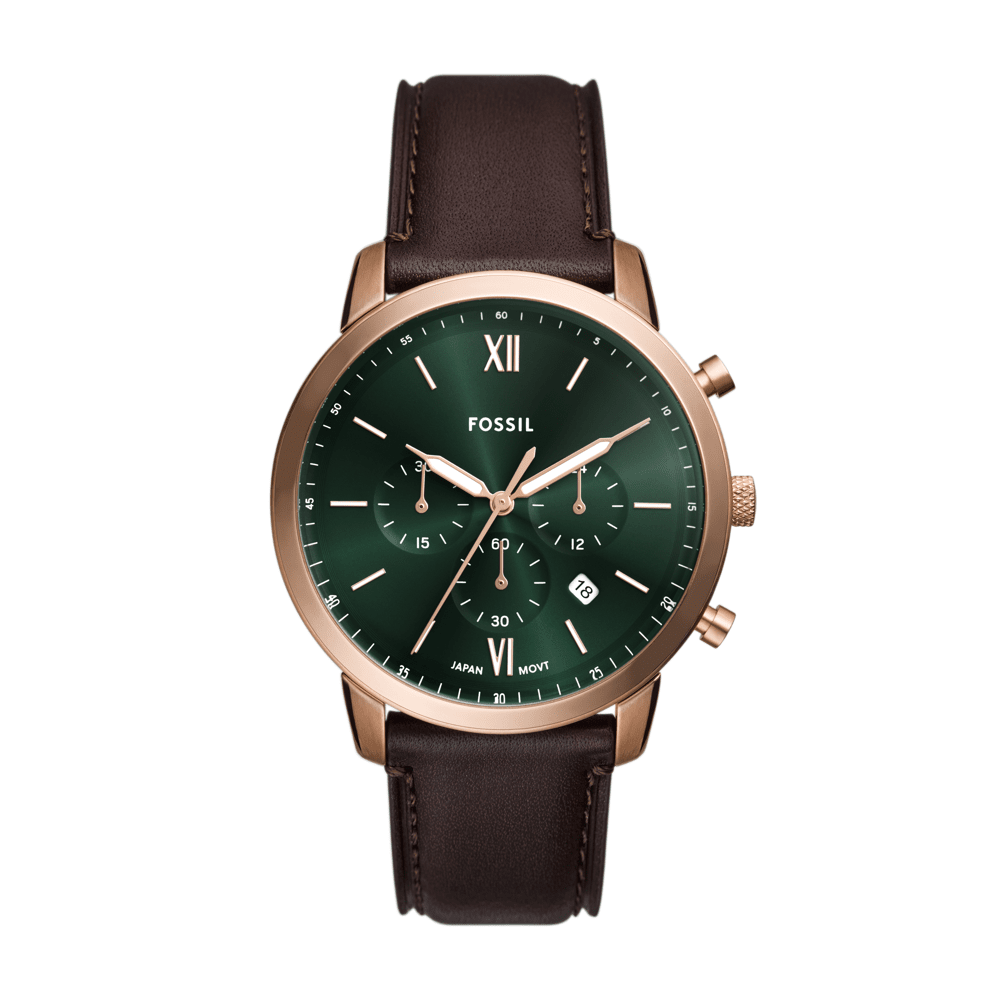 Fossil Neutra Chronograph Brown Leather Watch FS6073 Watches Fossil