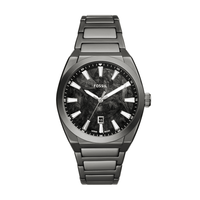 Fossil Everett Three-Hand Date Gunmetal Stainless Steel Watch FS6075 Watches Fossil