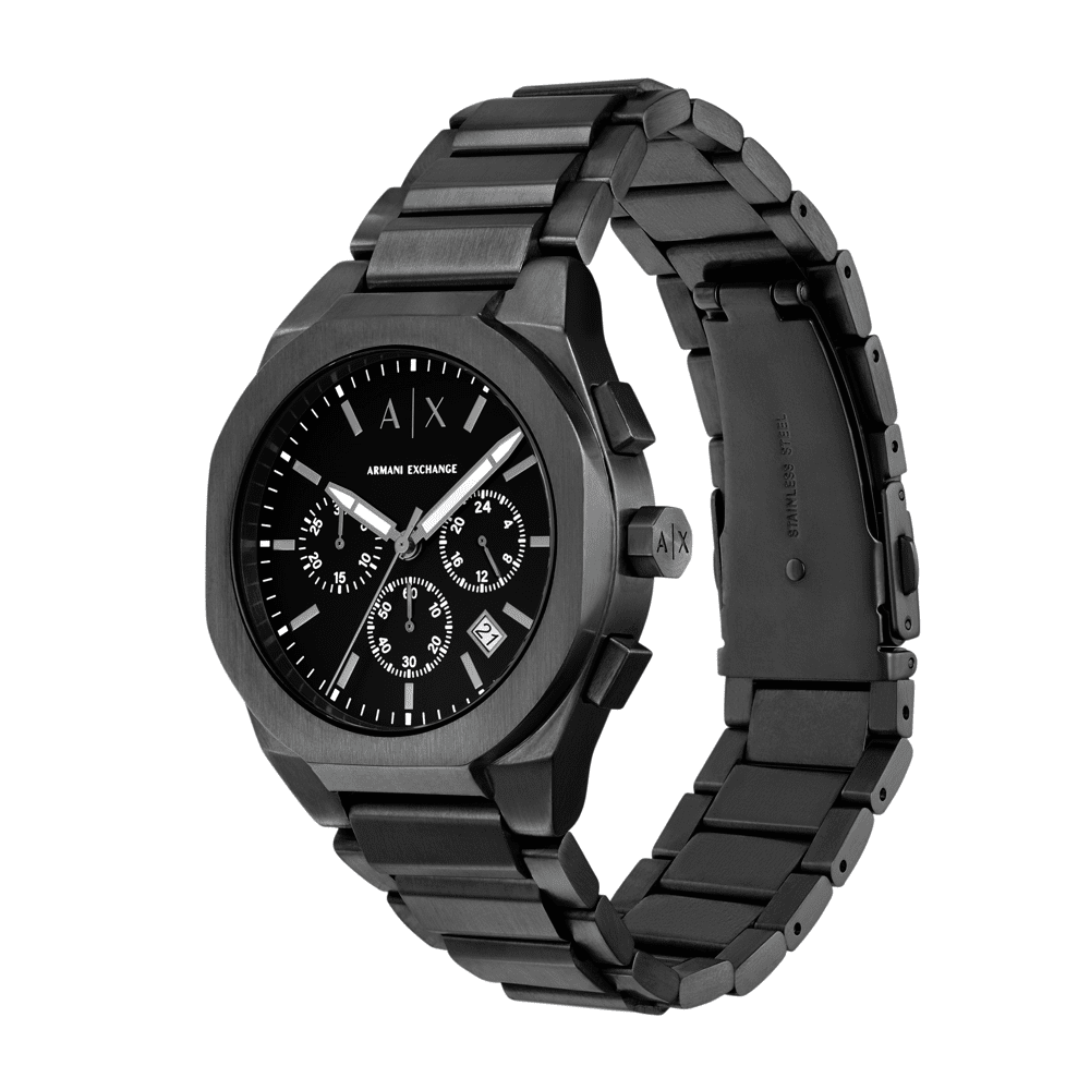 Armani Exchange Chronograph Black Stainless Steel Watch AX4183 Watches Armani Exchange