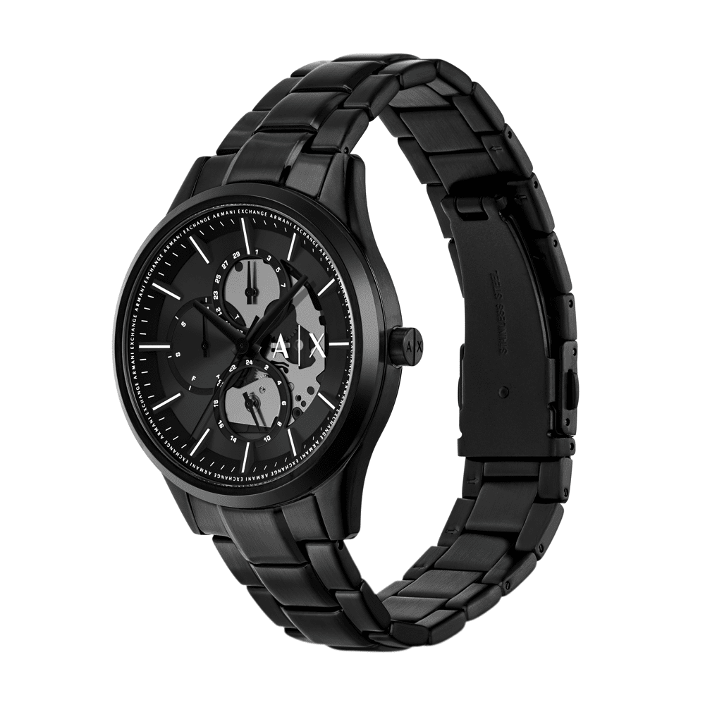Armani Exchange Multifunction Black Stainless Steel Watch and Necklace Set AX7160SET Watches Armani Exchange