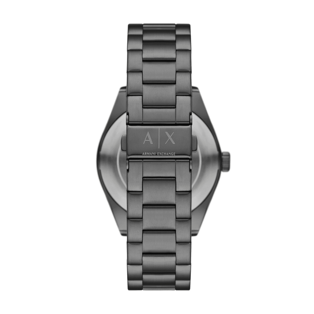 Armani Exchange Three-Hand Date Gunmetal Stainless Steel Watch AX1421 Watches Armani Exchange