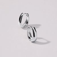 10mm Tappered Huggie Earrings in Sterling Silver Earrings Bevilles