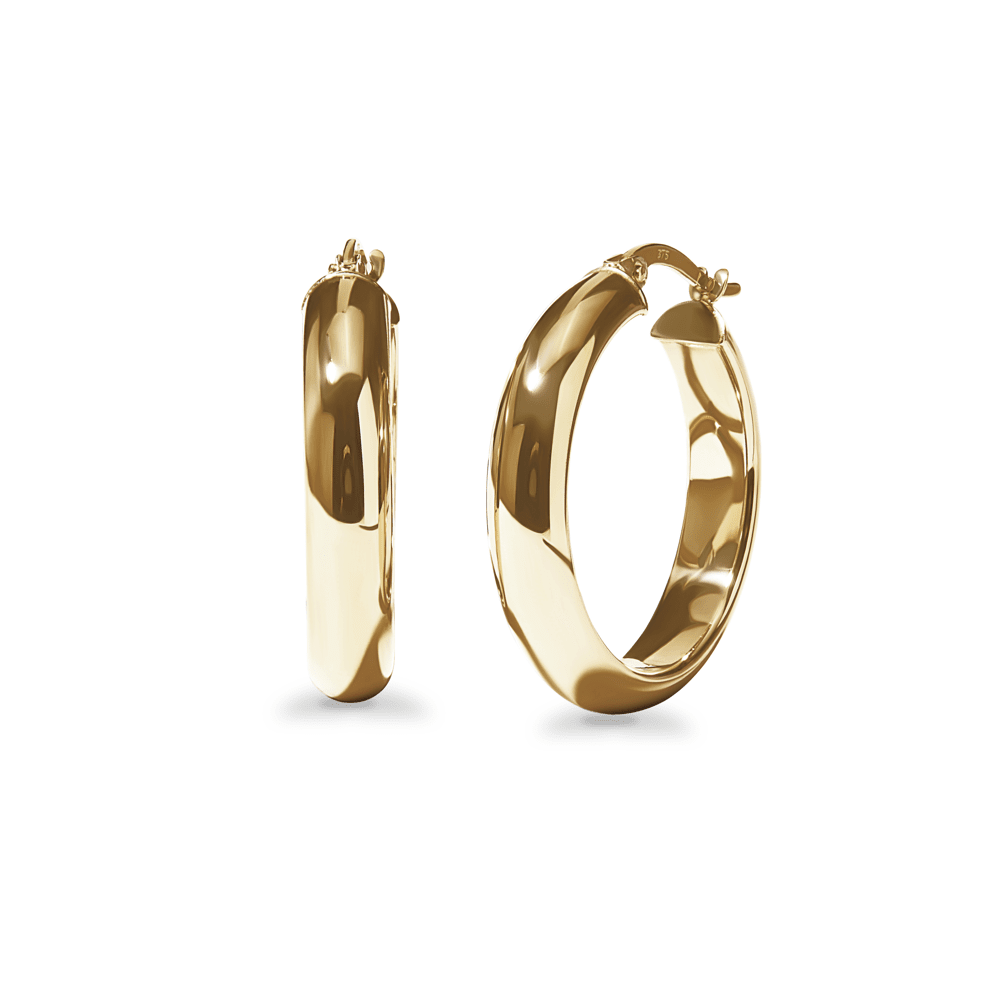 20mm Half Round Hoop Earrrings in Sterling Silver Earrings Bevilles