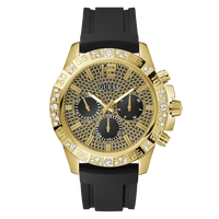 GUESS Men's Black Gold Tone Multi-function Watch GW0909G2 Watches Guess