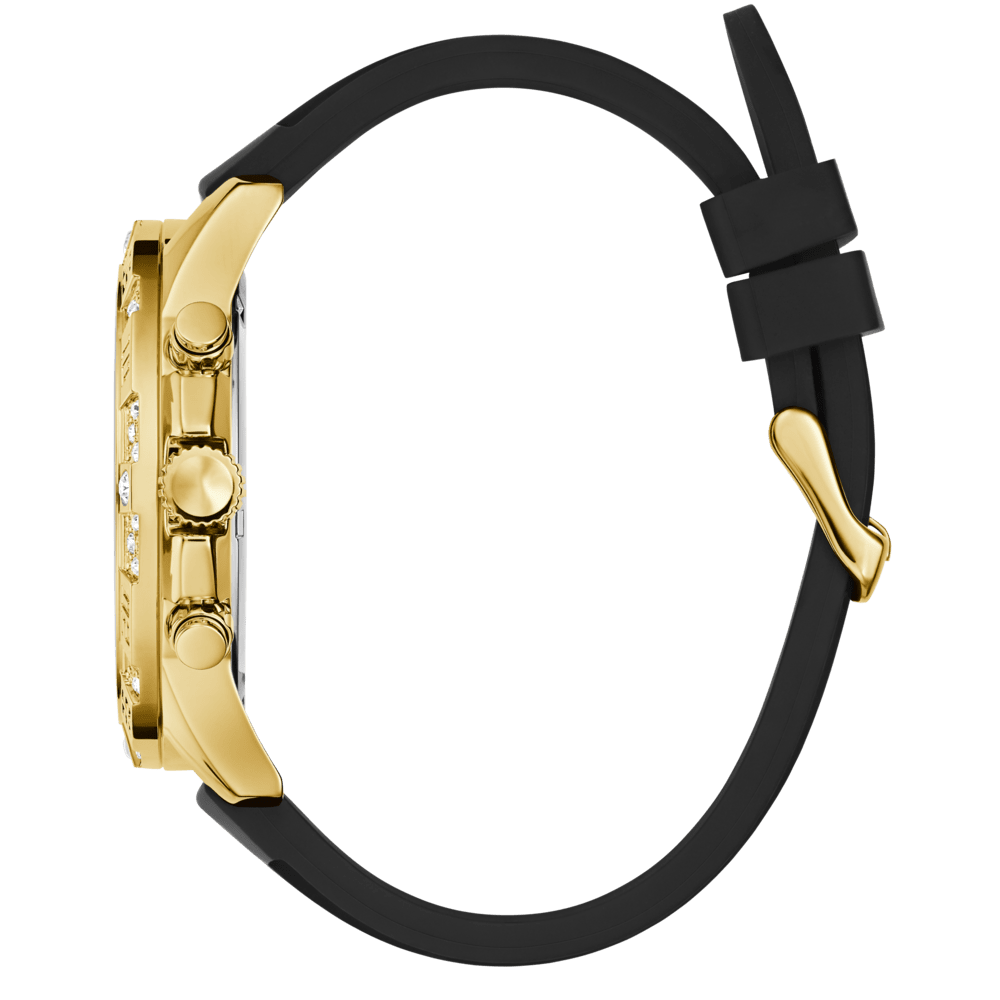 GUESS Men's Black Gold Tone Multi-function Watch GW0909G2 Watches Guess