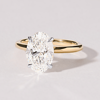 3.00ct Oval Solitaire Laboratory-Grown Diamond Ring in 18kt Yellow Gold and 18kt White Gold Rings Bevilles