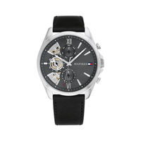 Tommy Hilfiger Baker Black Leather Dark Grey Dial Men's Watch 1710644 Watches Tommy Hilfiger