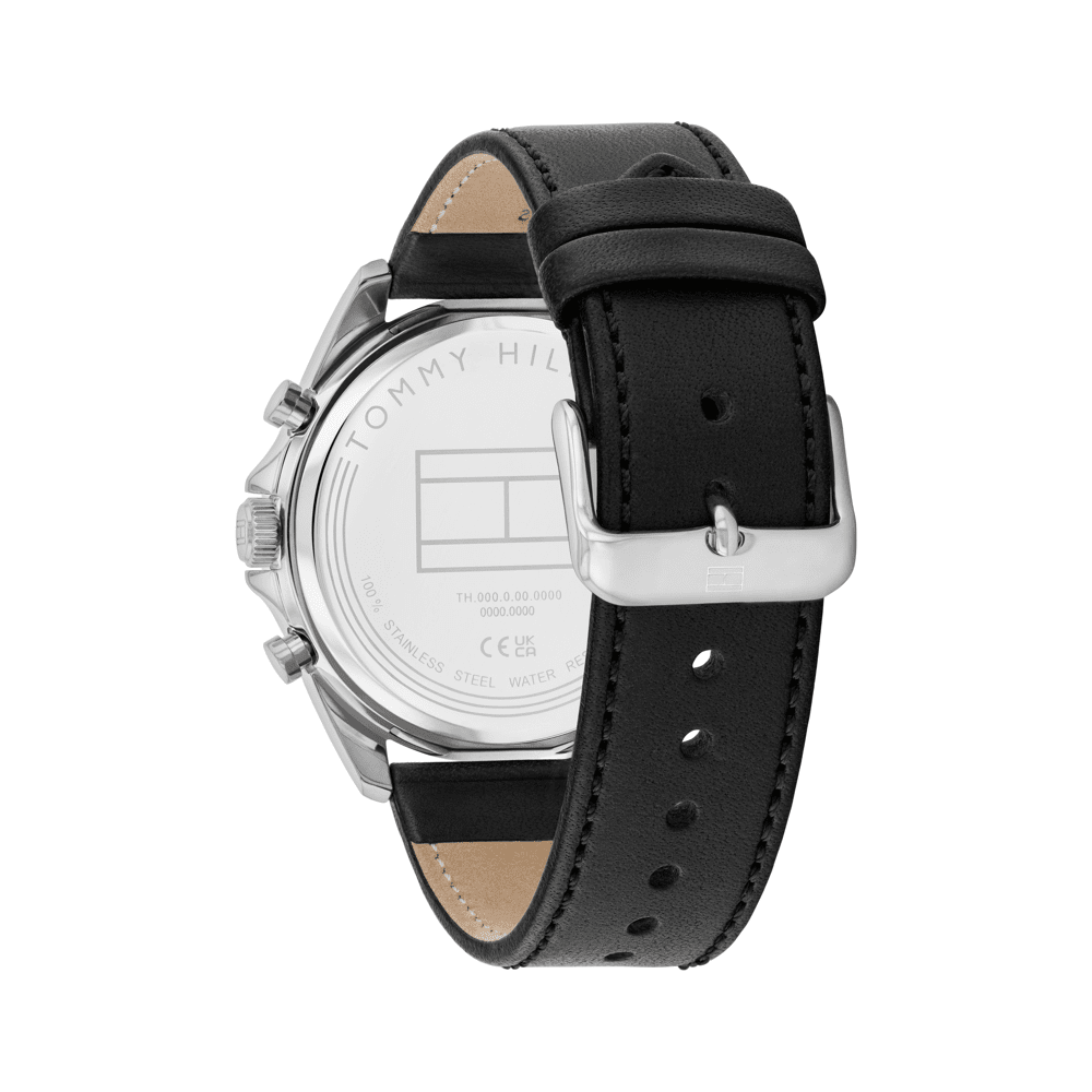 Tommy Hilfiger Baker Black Leather Dark Grey Dial Men's Watch 1710644 Watches Tommy Hilfiger
