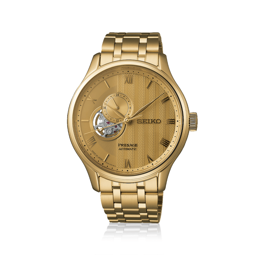 SEIKO PRESAGE 腕時計 ゴールド/ブラウン Seiko Japanese Garden Automatic Gold Tone Watch SSA468J
