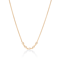 Cubic Zirconia Marquise Necklace in 18kt Gold Plated Sterling Silver Necklaces Bevilles