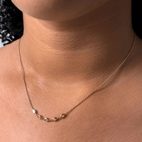 Cubic Zirconia Marquise Necklace in 18kt Gold Plated Sterling Silver Necklaces Bevilles