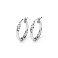 20mm Twist Hoop Earrings in Sterling Silver Earrings Bevilles