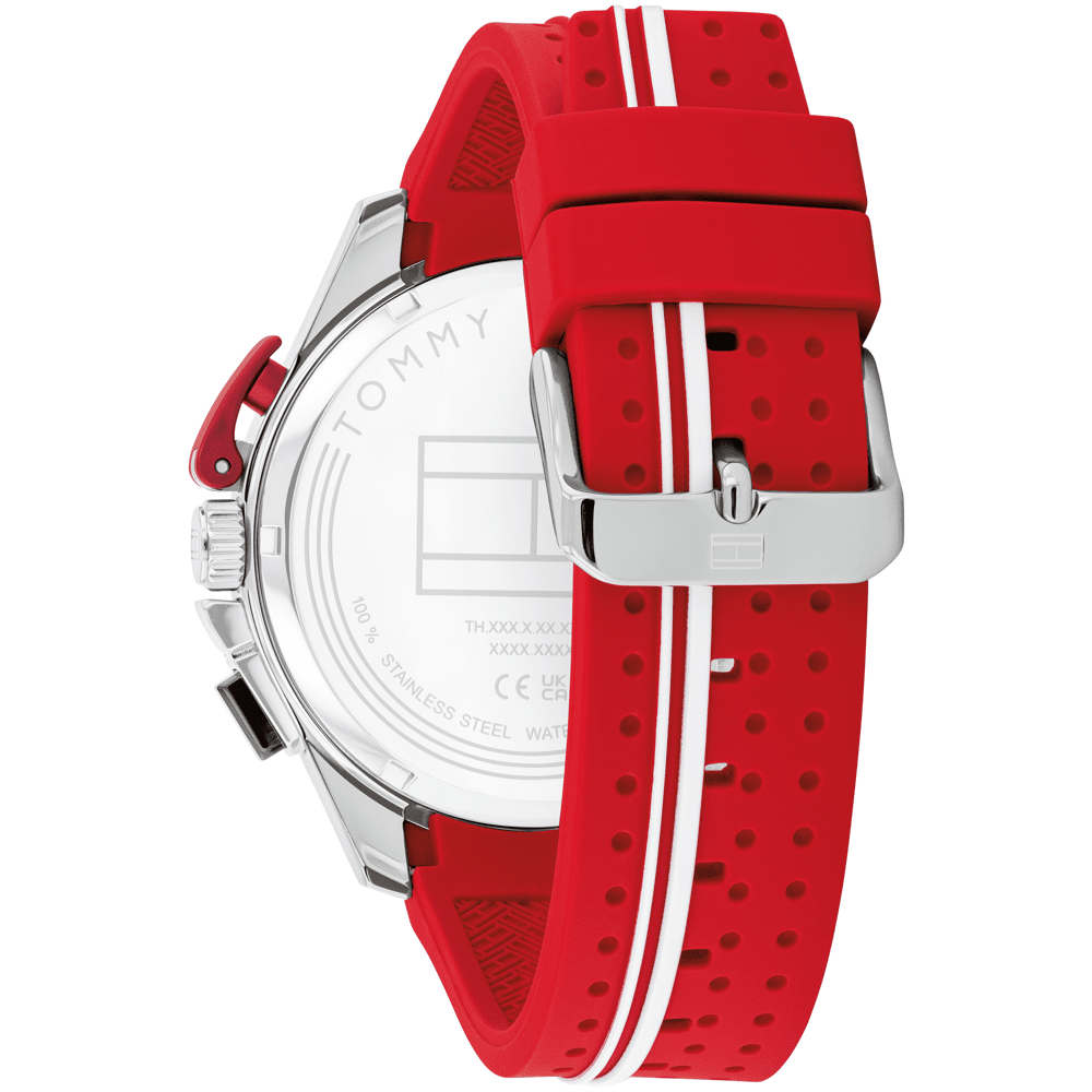 Tommy Hilfiger Bank Red Silicone Red Dial Men's Watch 1792170 Watches Tommy Hilfiger