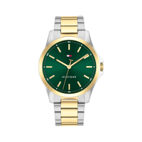 Tommy Hilfiger Bruce Two Tone Stainless Steel Green Dial Men's Watch 1792192 Watches Tommy Hilfiger
