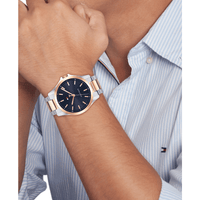 Tommy Hilfiger Bruce Two Tone Stainless Steel Navy Dial Men's Watch 1792193 Watches Tommy Hilfiger