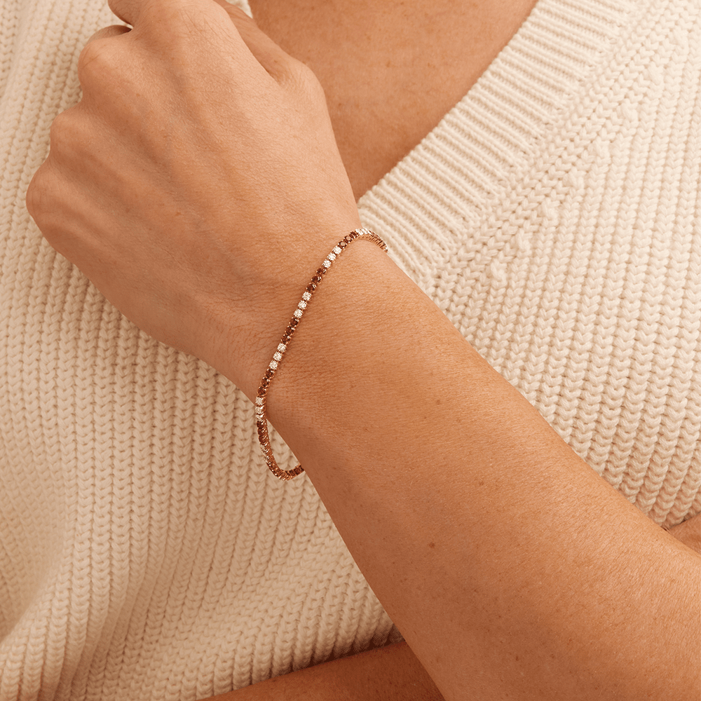 18cm Alternating Created Ruby Tennis Bracelet with 0.25tw of Laboratory-Grown Diamonds in 9kt Yellow Gold Bracelets Bevilles