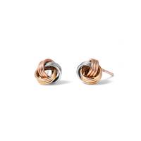 8mm Twist Knot Stud Earrings in 9kt Tri-Colour Gold Earrings Bevilles
