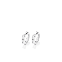 Channel Set Hoop Earrings with 0.50tw of Laboratory-Grown Diamonds in Sterling Silver and Platinum Earrings Bevilles