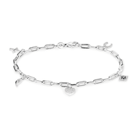 19cm Cubic Zirconia Charm Bracelet in Sterling Silver Bracelets Bevilles