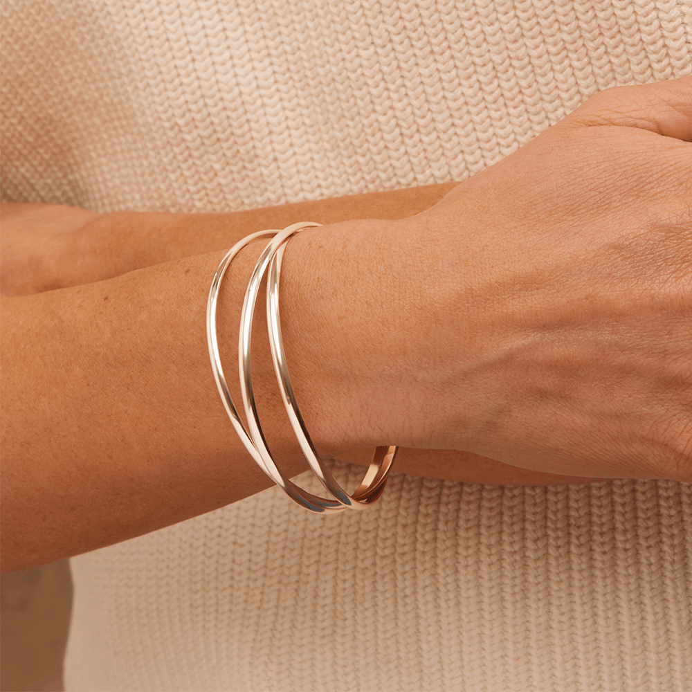 65mm Triple Russian Bangle in Sterling Silver Bangles Bevilles