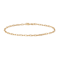 19cm Fine Paperclip Bracelet in 9kt Yellow Bonded Gold Bracelets Bevilles