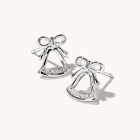 Cubic Zirconia Bell Stud Earrings in Sterling Silver Earrings Bevilles