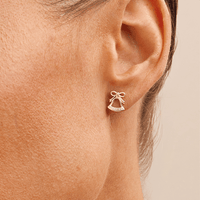 Cubic Zirconia Bell Stud Earrings in Sterling Silver Earrings Bevilles