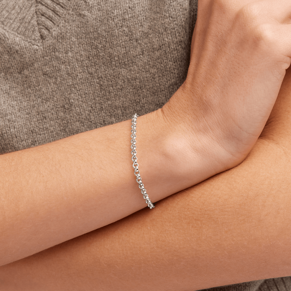 19cm Round Belcher Bracelet in Sterling Silver Bracelets Bevilles