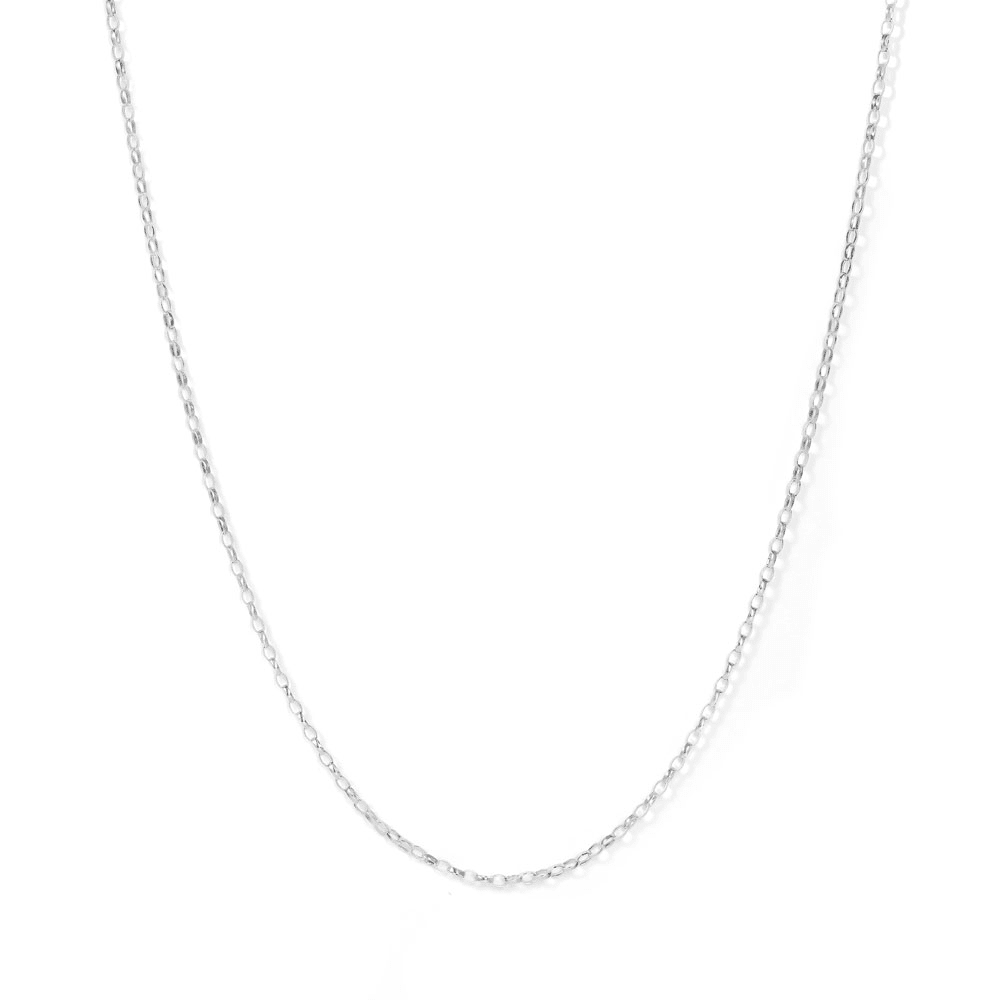 45cm 2.5mm Width Oval Belcher Chain in Sterling Silver Necklaces Bevilles
